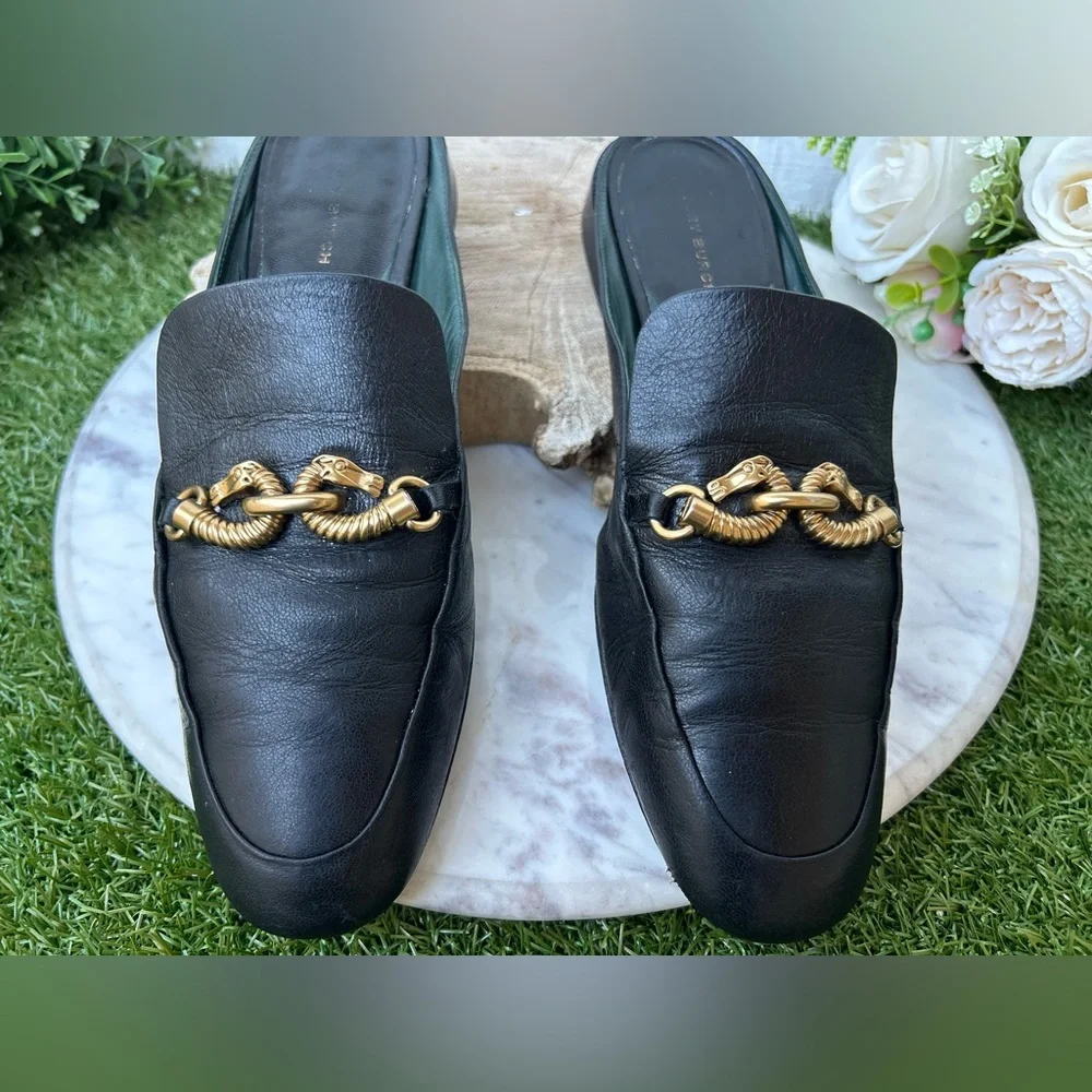 Tory Burch Jessa Backless Loafers Women  $298 Color: Perfect Black size 8.5